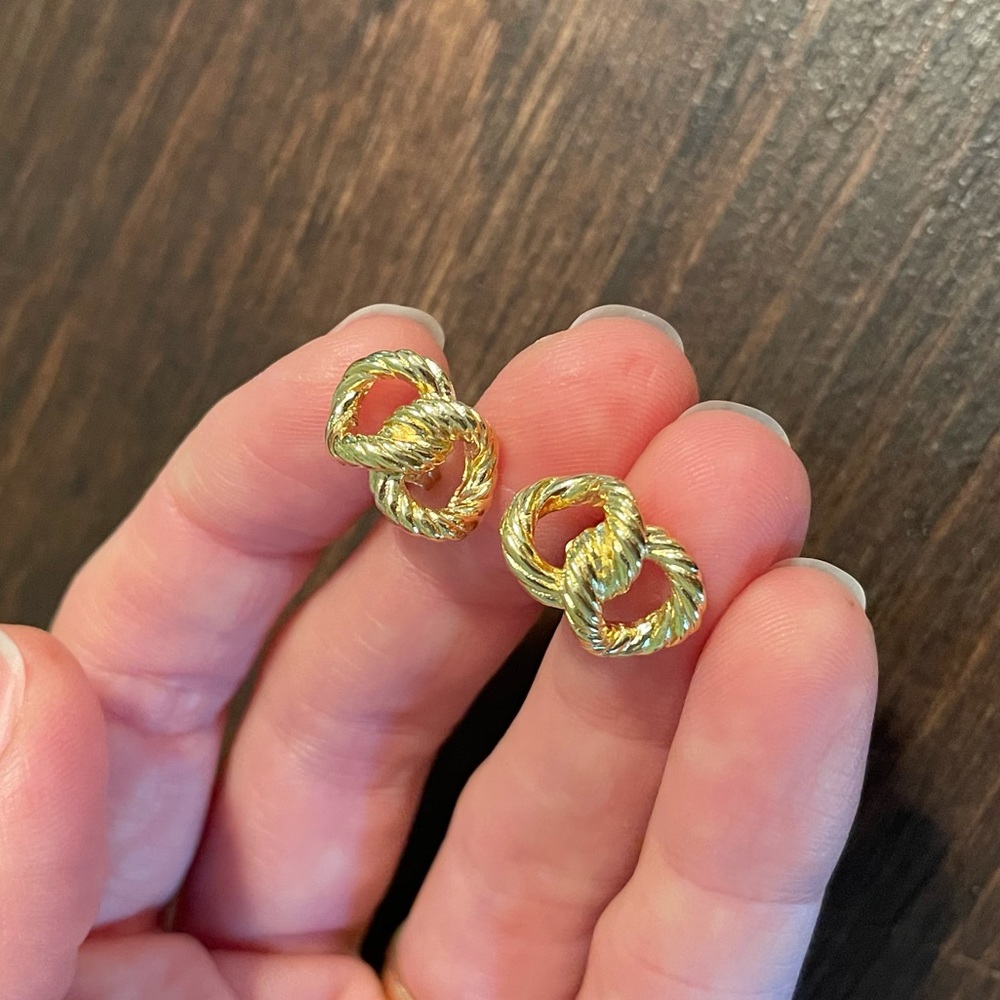 DIOR 14K Gold Maritime Post Earrings